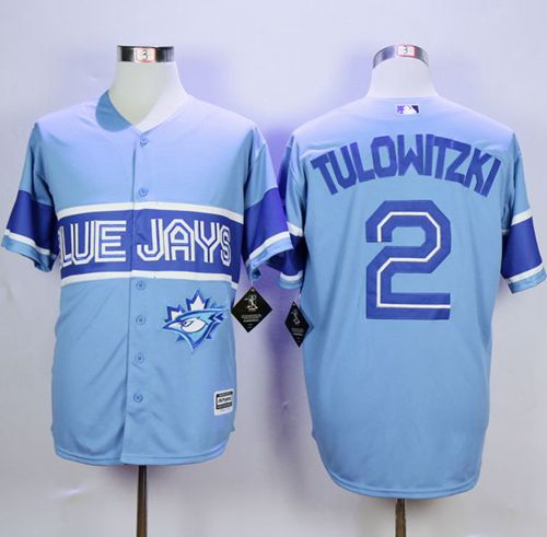 Blue Jays #2 Troy Tulowitzki Light Blue Exclusive New Cool Base Stitched MLB Jersey - Click Image to Close